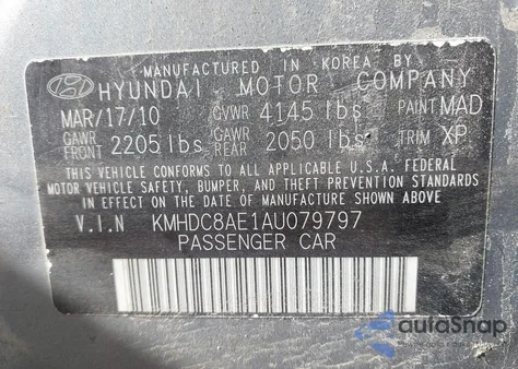 2010 Hyundai Elantra Touring Se z USA, uszkodzony, nr VIN KMHDC8AE1AU079797